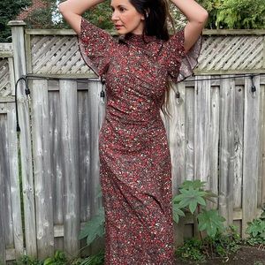 Zara floral midi dress